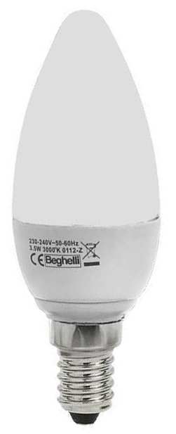 Beghelli LAMPADA A LED OLIVA E14  luce calda 3,5 W FV36547 Beghelli