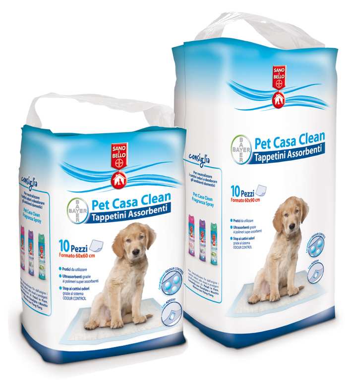 Bayer TAPPETINO ASSORBENTE PET CASA CLEAN 10 PZ.  cm. 60x60 FV37026 Bayer