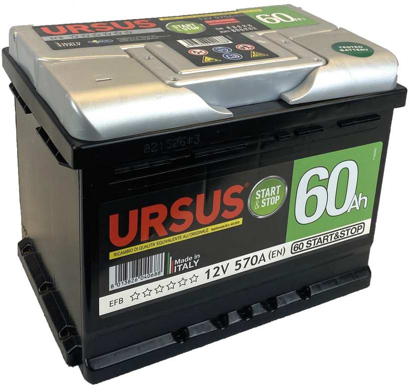 BATTERIA AVVIAMENTO AUTO URSUS START & STOP  60 Ah FV56675 