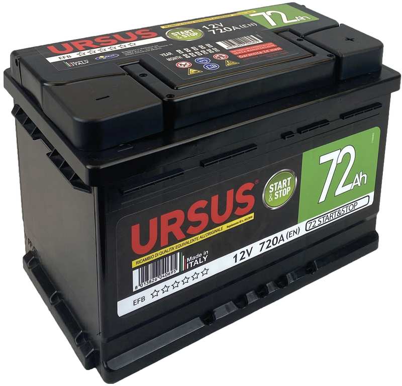 BATTERIA AVVIAMENTO AUTO URSUS START & STOP  72 Ah FV56676 