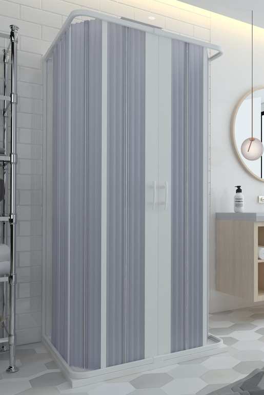 BOX DOCCIA 3 LATI A SOFFIETTO GOLD acrilico cm.60-80 x 70-90x185 h FV36332 