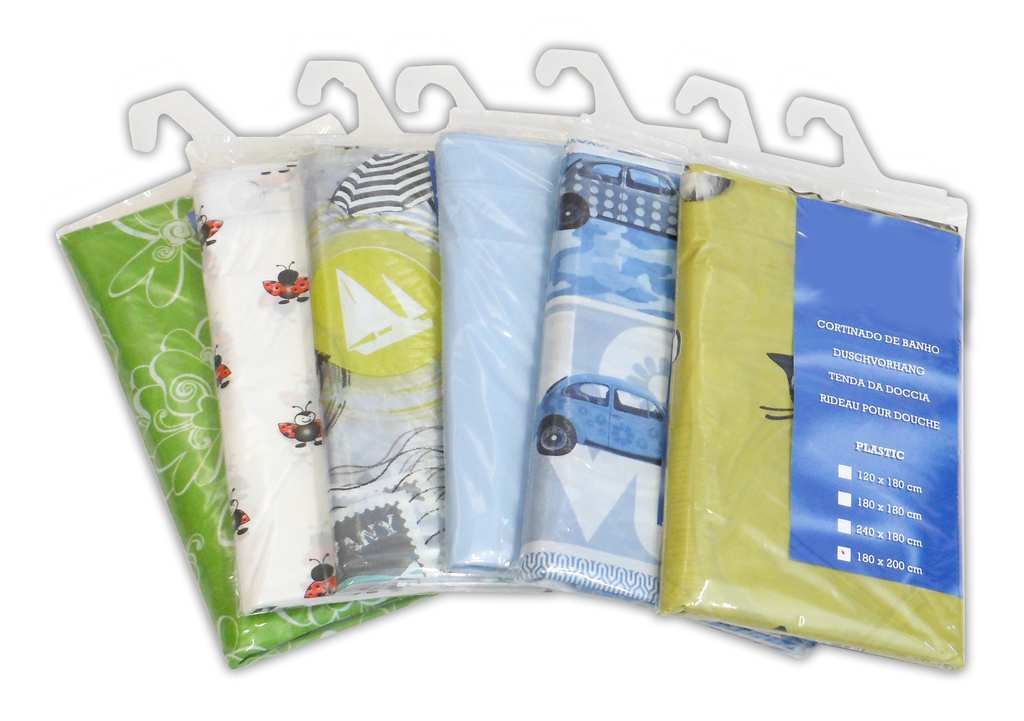 Bonita TENDA PER DOCCIA IN PVC Box 6 pz. (fantasie assortite) cm. 180x200 h FV38009 Bonita