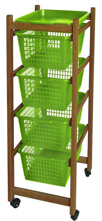 CARRELLO IN LEGNO CILIEGIO cm. 37x30x78 h FV38301 