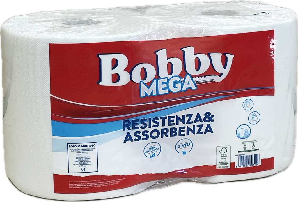 CARTA CELLULOSA BOBBY MEGA 334 strappi FV54343 