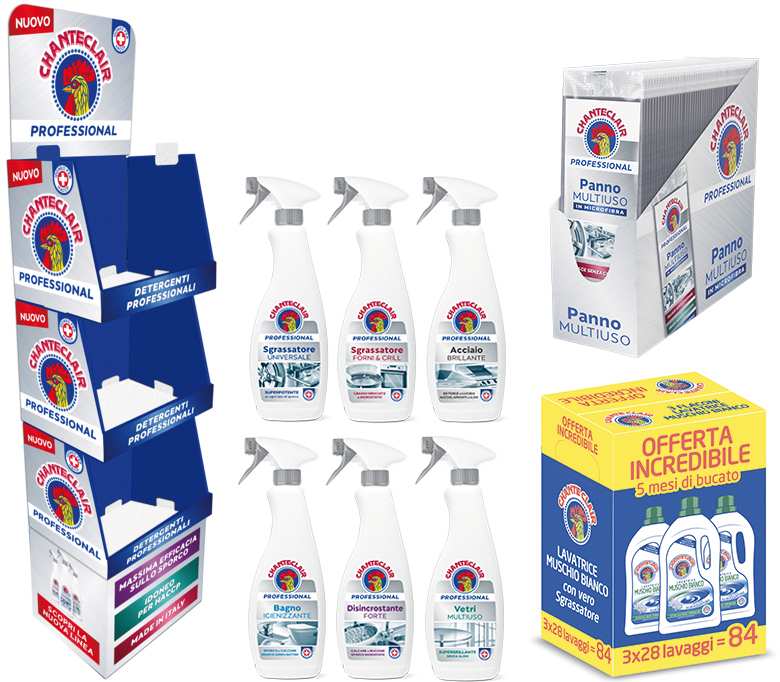 Chanteclair Professional ESPOSITORE  48 pz + TRIPACCO + PANNO MICROFIBRA 32 PZ FV54580 Chanteclair