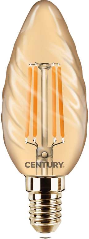 Century LAMPADA A FILAMENTO LED EPOCA TORTIGLIONE E14 Luce calda  4 W - 400 lumen FV55929 Century