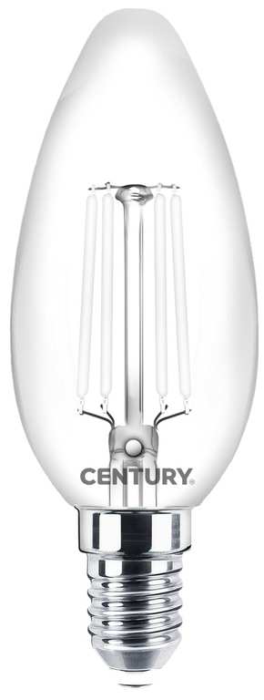 Century LAMPADA A FILAMENTO LED INCANTO WHITE CANDELA E14 Luce calda  4,5 W - 470 lumen FV57064 Century