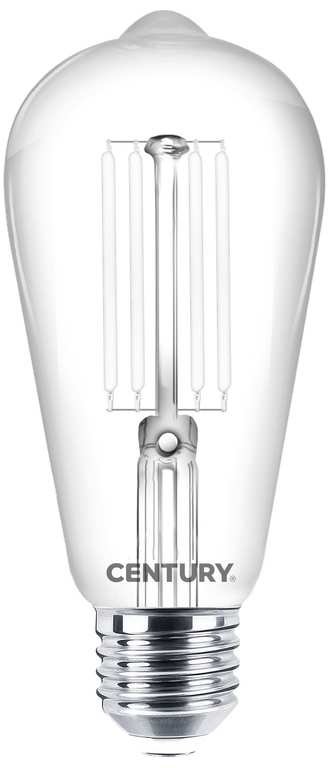 Century LAMPADA A FILAMENTO LED INCANTO WHITE EDISON E27 Luce calda  7,5 W - 806 lumen FV57078 Century