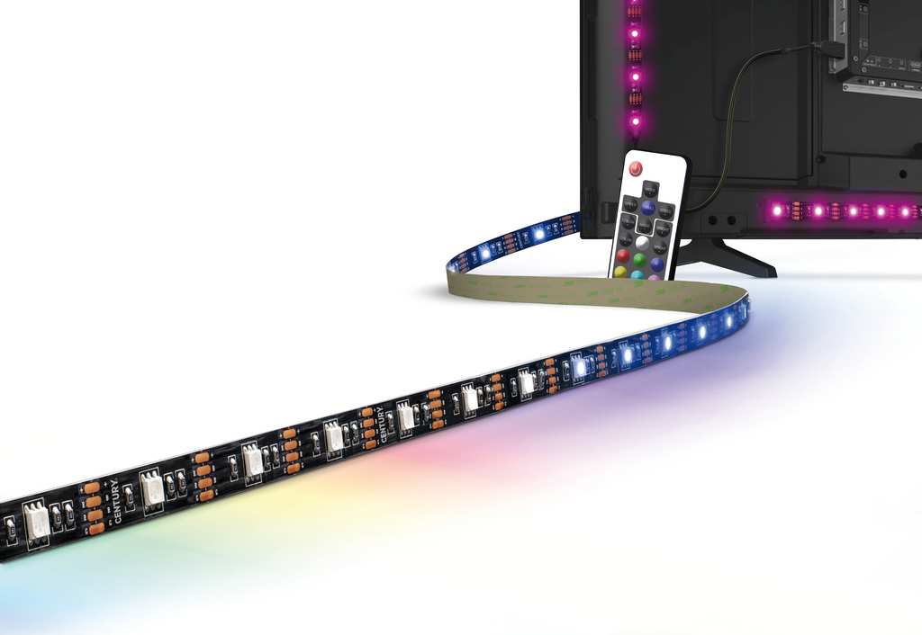 Century STRISCE STRIP LED USB RGB Con Telecomando RF TV-55 1,50 W/m - 30 Led/m - 50 Lm FV57082 Century