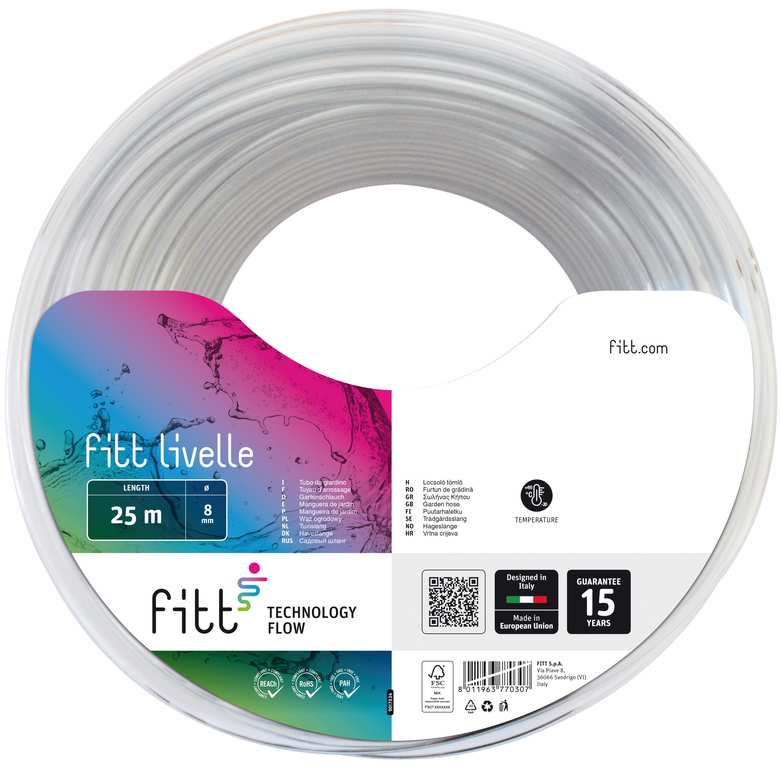 Fitt TUBO LIVELLE + ACCESSORI  Ø mm. 8 (mt. 25) FV28886 Fitt