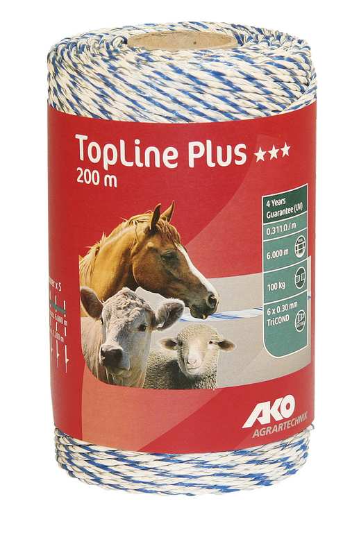 FILO ELETTRIFICATO TONDO PER RECINTO TOPLINE PLUS BIANCO/BLU mt. 200 fili 6 FV48051 