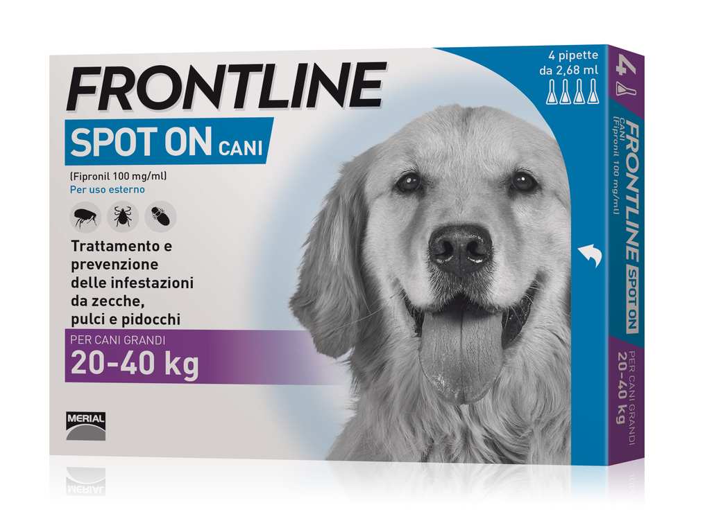 Frontline ANTIPARASSITARIO SPOT ON per cani 20÷40 kg. (cf. 4 pipette) FV33715 Frontline