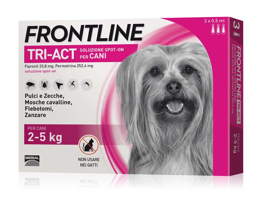 Frontline ANTIPARASSITARIO TRI-ACT    per cani 2÷5 kg. (cf. 3 pipette) FV37102 Frontline