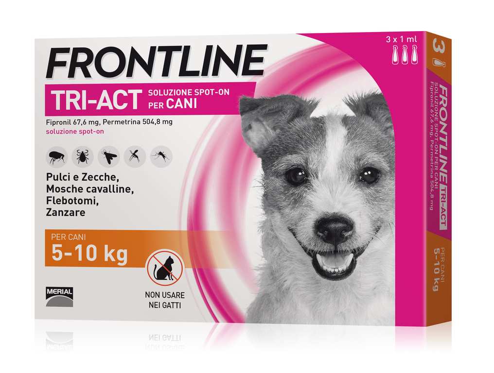 Frontline ANTIPARASSITARIO TRI-ACT    per cani 5÷10 kg. (cf. 3 pipette) FV37103 Frontline