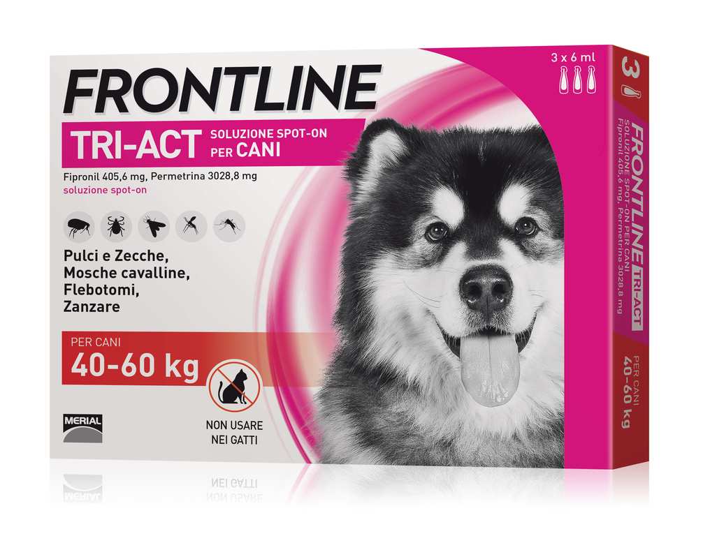 Frontline ANTIPARASSITARIO TRI-ACT   per cani 40÷60 kg. (cf. 3 pipette) FV37106 Frontline