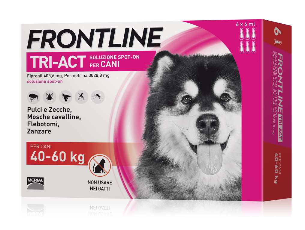 Frontline ANTIPARASSITARIO TRI-ACT per cani 40÷60 kg. (cf. 6 pipette) FV42208 Frontline