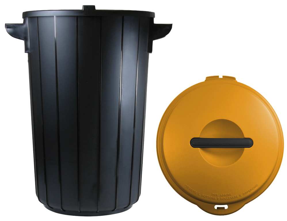 Giò Style PATTUMIERA ECO SOLUTION Lt. 35 - cm. 42,5x37,5x54 h col. Nero/Giallo FV51566 Gio' Style