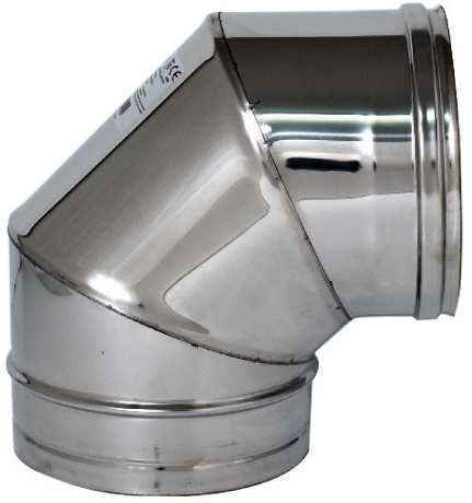 GOMITO A 90° INOX AISI 304 PER STUFA Ø cm. 20 FV14587 