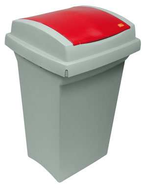 ICS BIDONE RECYCLING PER DIFFERENZIATA Lt. 50 - cm. 43x39x68h col. Rosso/Grigio FV25689 ICS