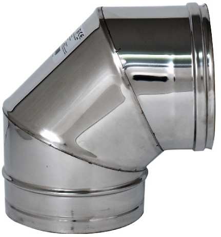 GOMITO A 90° INOX AISI 316 PER STUFA Ø cm.   8 FV28898 