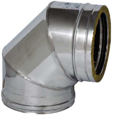 GOMITO A 90° DOPPIA PARETE PER STUFA Ø interno/esterno cm.10/15 FV41362 