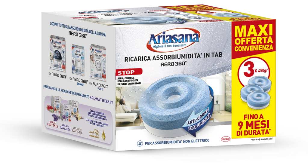 Henkel RICARICA ARIASANA AERO 360° pz. 3. x 450 gr Inodore FV48747 Henkel