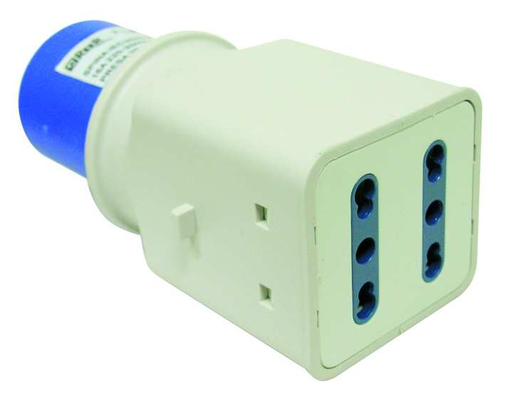 Reer ADATTATORE INDUSTRIALE CEE spina industriale/2 prese bipasso 2P+T FV26438 Reer