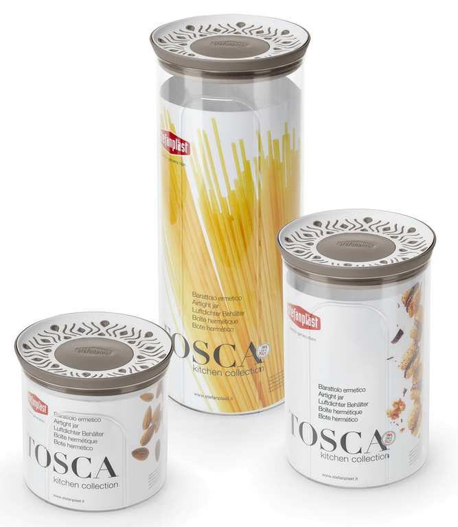 Stefanplast BARATTOLO TONDO TOSCA LT.2,2 bianco/tortora chiaro FV47760 Stefanplast