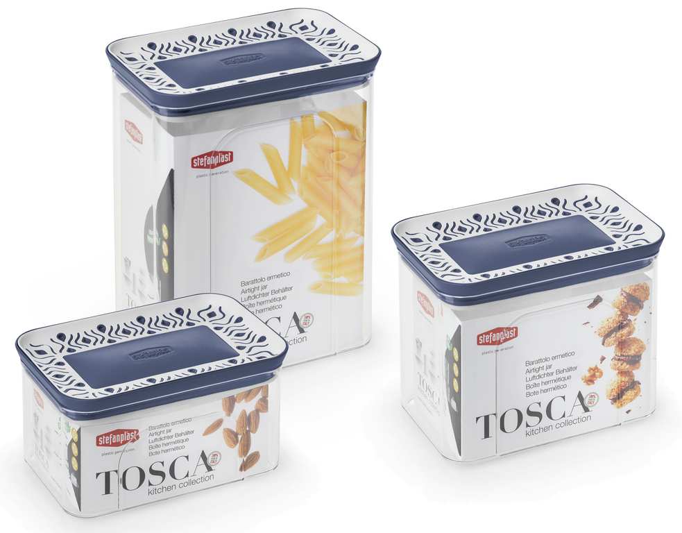 Stefanplast BARATTOLO RETTANGOLARE TOSCA LT.1,2 bianco/blu palace FV47765 Stefanplast