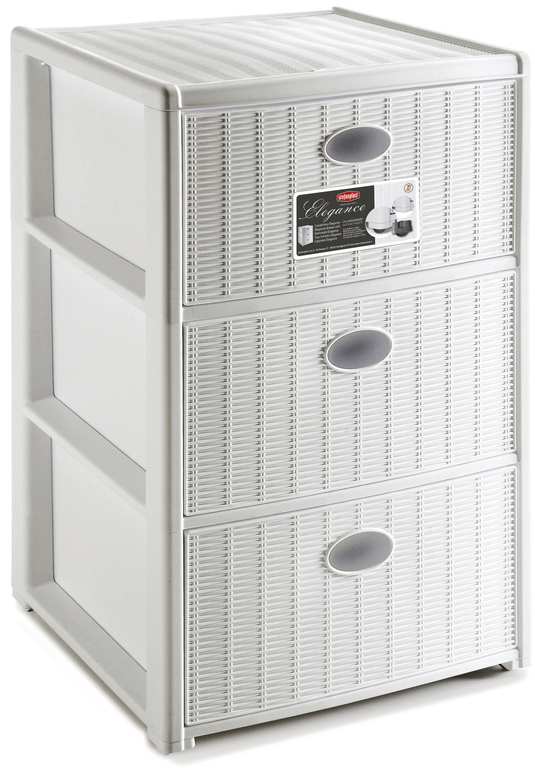 Stefanplast CASSETTIERA ELEGANCE 3 cassetti - cm. 40x40x60 h col. Bianco FV53922 Stefanplast