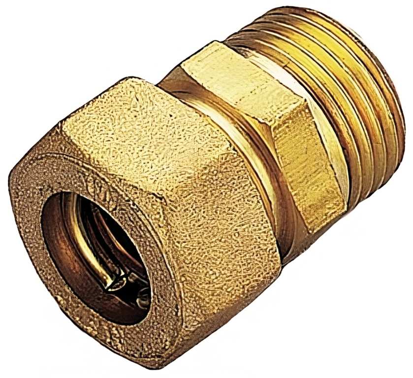 Tiemme RACCORDO IN OTTONE PER TUBO IN RAME diritto maschio mis. 14x1/2 FV24881 Tiemme