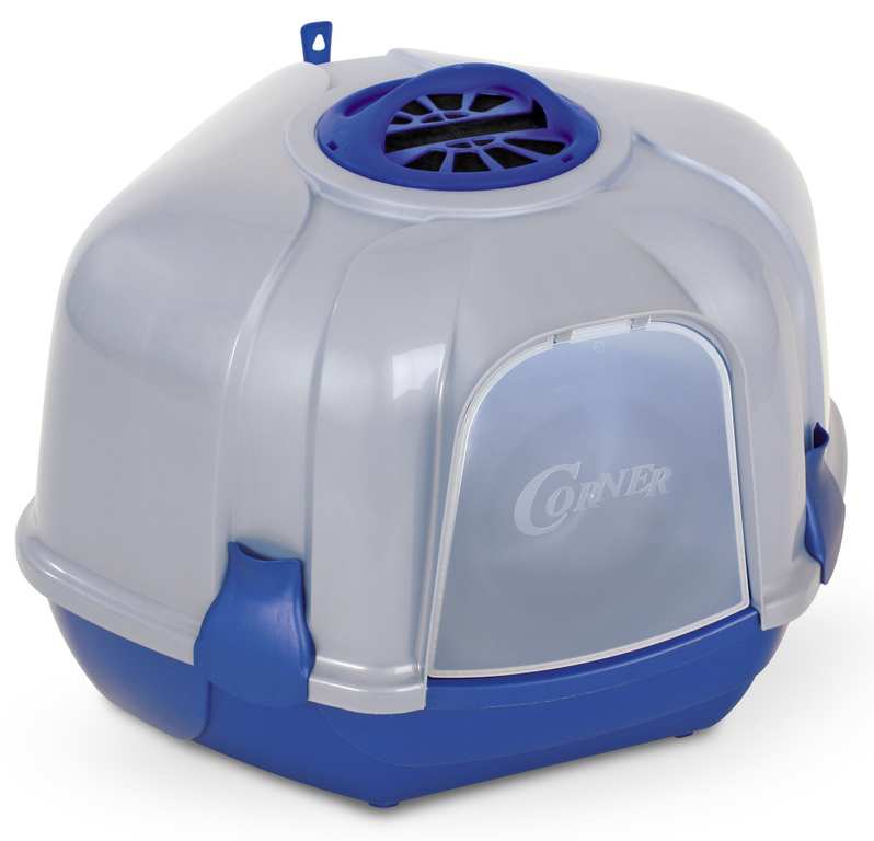 TOILETTE CHIUSA ANGOLARE PER GATTI CORNER cm. 52x60x45 h col. Assortiti FV32264 