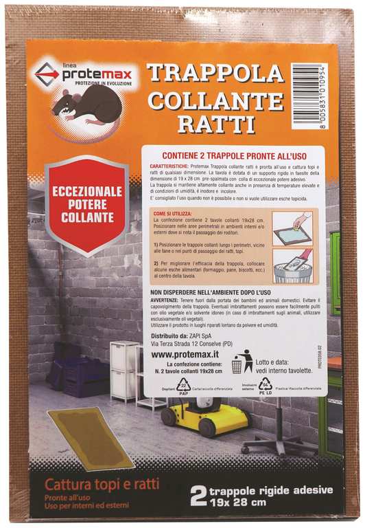 TRAPPOLA TAVOLETTA TOPI MAXY BLISTER PZ.2 cm.19x28 FV37188 