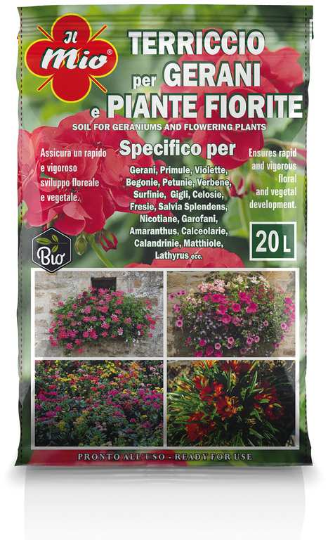 TERRICCIO PER GERANI E PIANTE FIORITE lt. 20 FV52742 