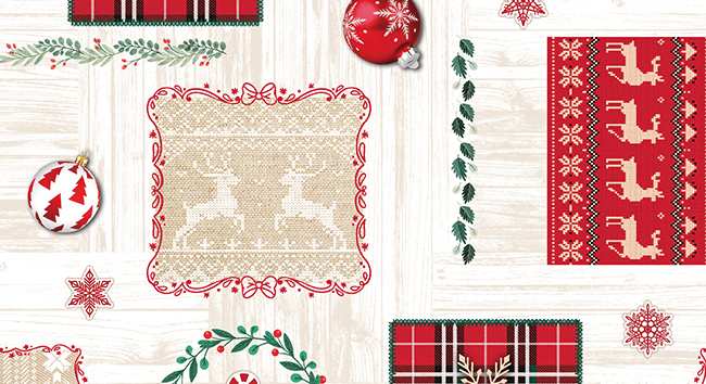 TOVAGLIATO IN PVC FANTASTIK LINEA NATALIZIA 1204-1  Rotolo cm.140 (H) x 20 mt (L) FV53839 