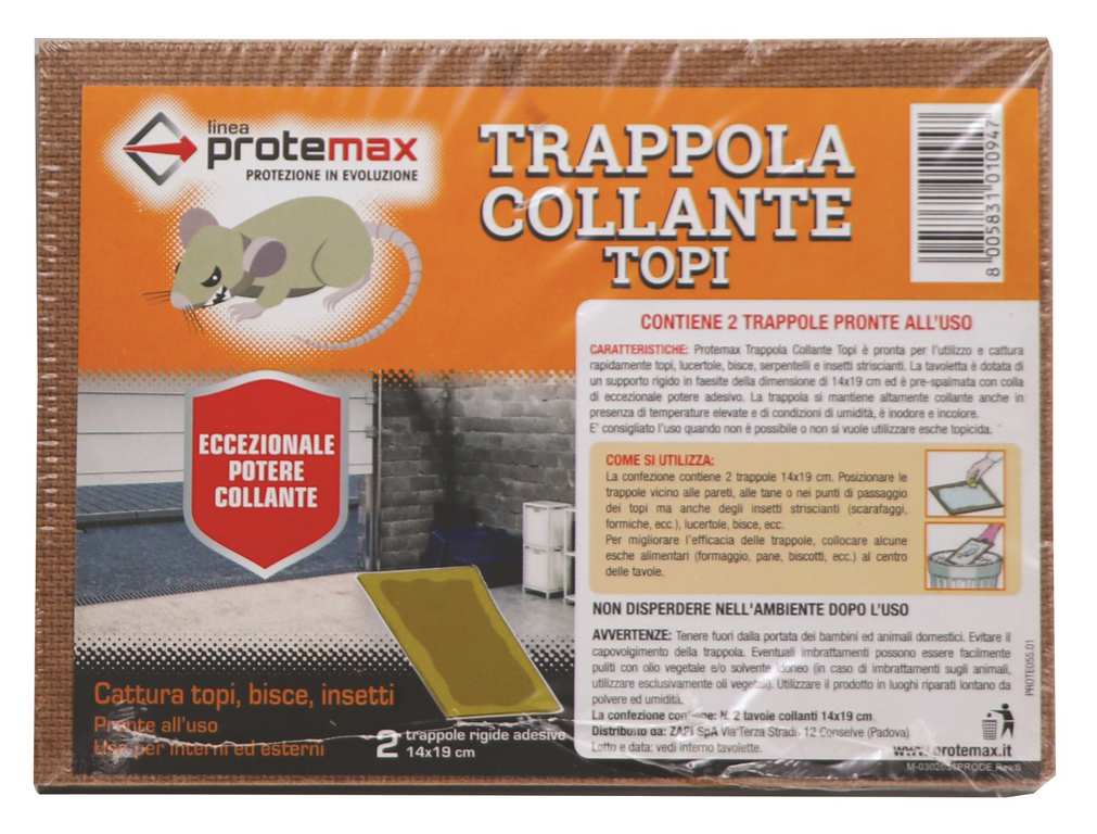 TRAPPOLA TAVOLETTA TOPI  MINY BLISTER PZ 2 cm.15x20 FV55225 