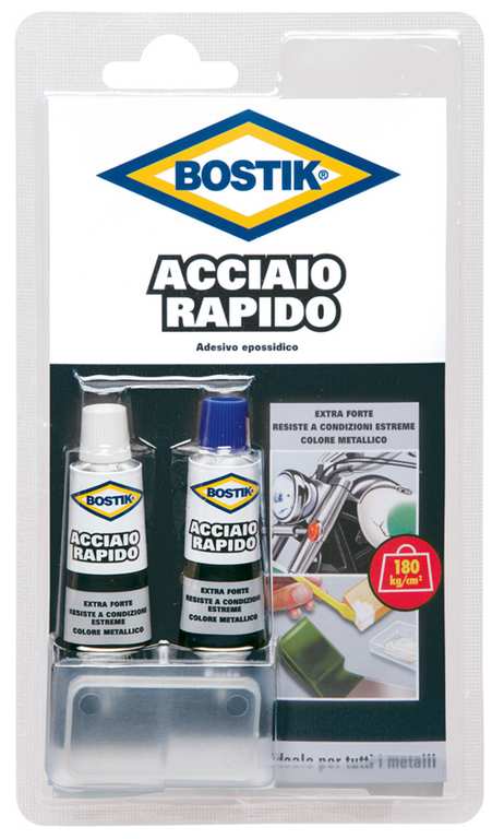 Uhu Bison COLLA BOSTIK ACCIAIO RAPIDO BLISTER  ml. 30 (2 tub. ml. 15) FV23121 Uhu Bison