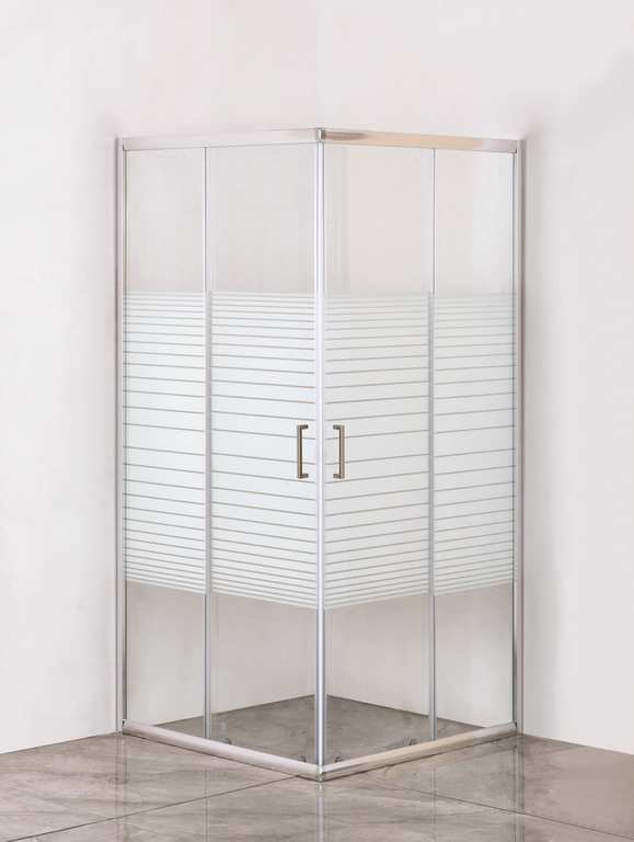 Utilia BOX DOCCIA ANGOLARE ERA IN VETRO SERIGRAFATO  cm. 79x79x185 h FV49185 Utilia