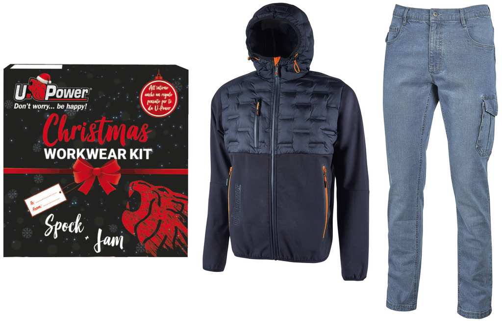 U-Power CHRISTMAS WORKWEAR KIT SPOCK DEEP BLU + JAM DENIM  Mis. L FV55449 U-power