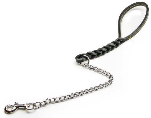 Utilia Pet GUINZAGLIO IN CUOIO DOPPIA TRECCIA CON CATENA cm. 60 col. Assortiti FV30873 Utilia Pet