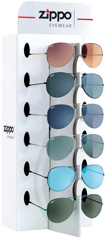 Zippo ASSORTIMENTO OCCHIALI DA SOLE 9 PAIA + ESPOSITORE  OBP-36B FV56475 Zippo