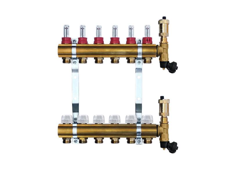 Brass manifold with automatic deaeration - 6 way TI6431409 