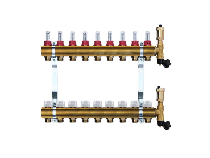 Brass manifold with automatic deaeration - 9 way TI6431412 
