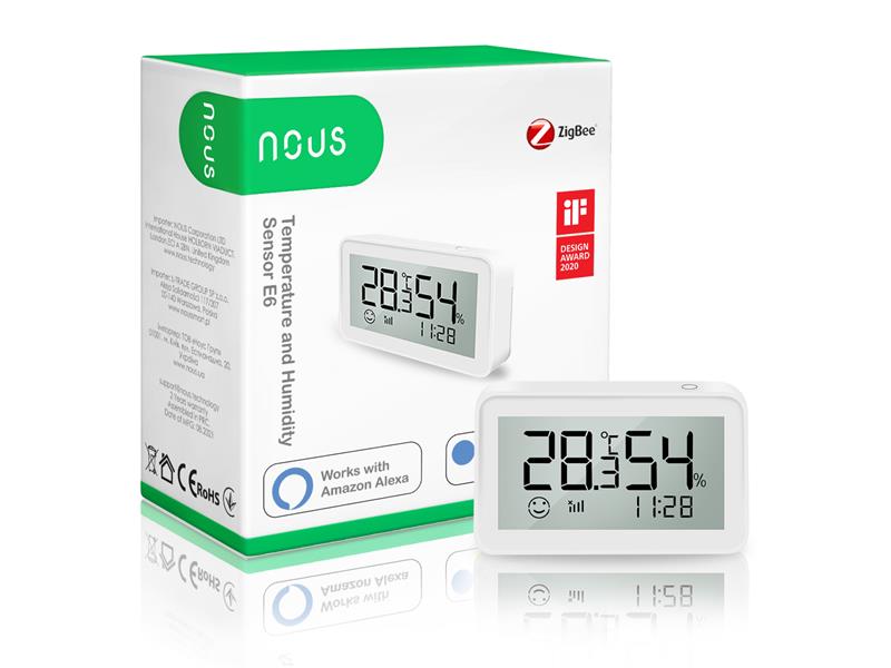 Smart thermometer with humidity measurement NOUS E6 ZigBee Tuya TI6432910 NOUS