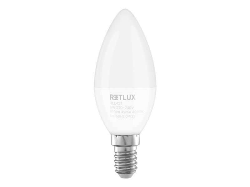 LED bulb E14 6W C37 cold white RETLUX RLL 427 TI4111331 RETLUX