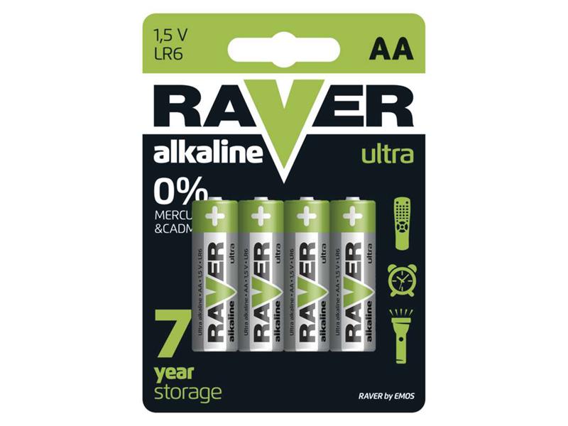 Battery AA (R6) alkaline RAVER  4pcs TI4270425 GP