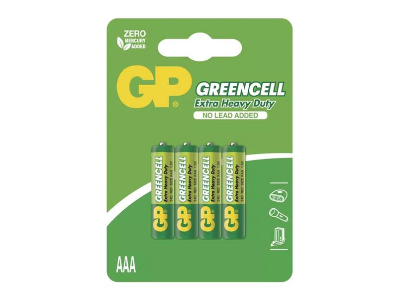 Battery AAA (R03) Zn-Cl GP Greencell 4pcs / blister TI4270430 GP