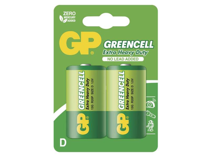Battery D (R20) Zn-Cl GP Greencell  2pcs TI4270442 GP