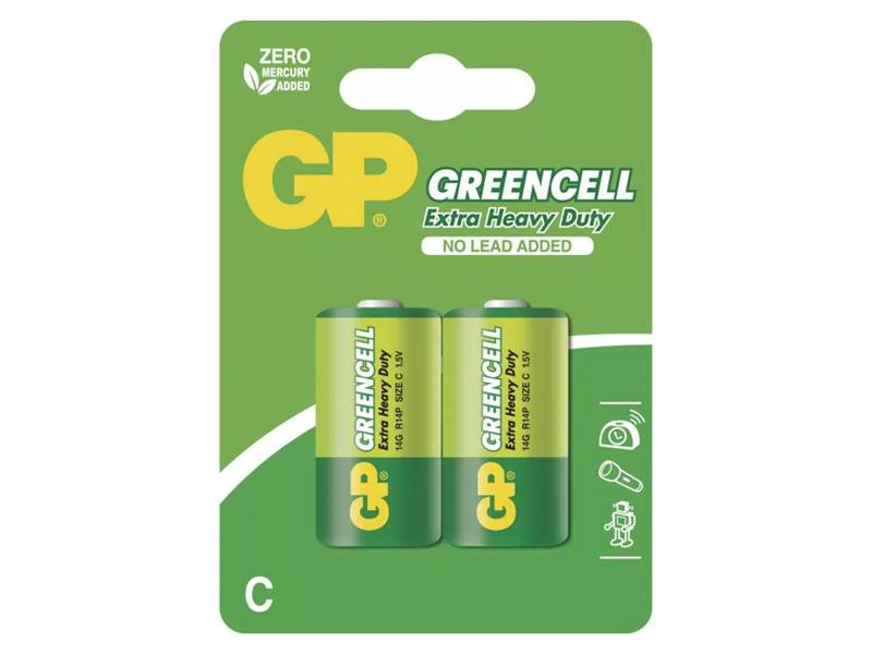 Battery C (R14) Zn-Cl GP Greencell  2pcs/ blister TI4270443 GP