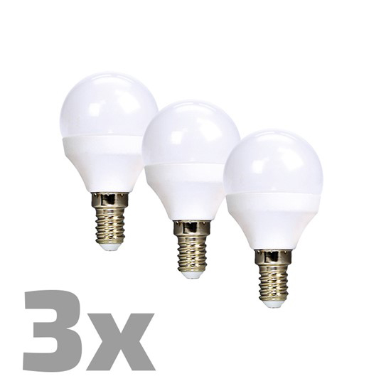 Bulb LED E14  6W miniGLOBE warm white ECOLUX SOLIGHT WZ433-3 3pcs TI4111078 SOLIGHT